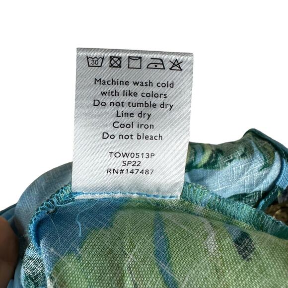 DRAPER JAMES Tropical Palm Women's Puff Sleeve Blouse Top Size 18 Colorful - Picture 6 of 8